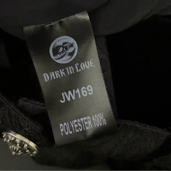 DARK IN LOVE NWT Black Velvet Lace Bell Sleeve Button Front Jacket XXL - Picture 12 of 14